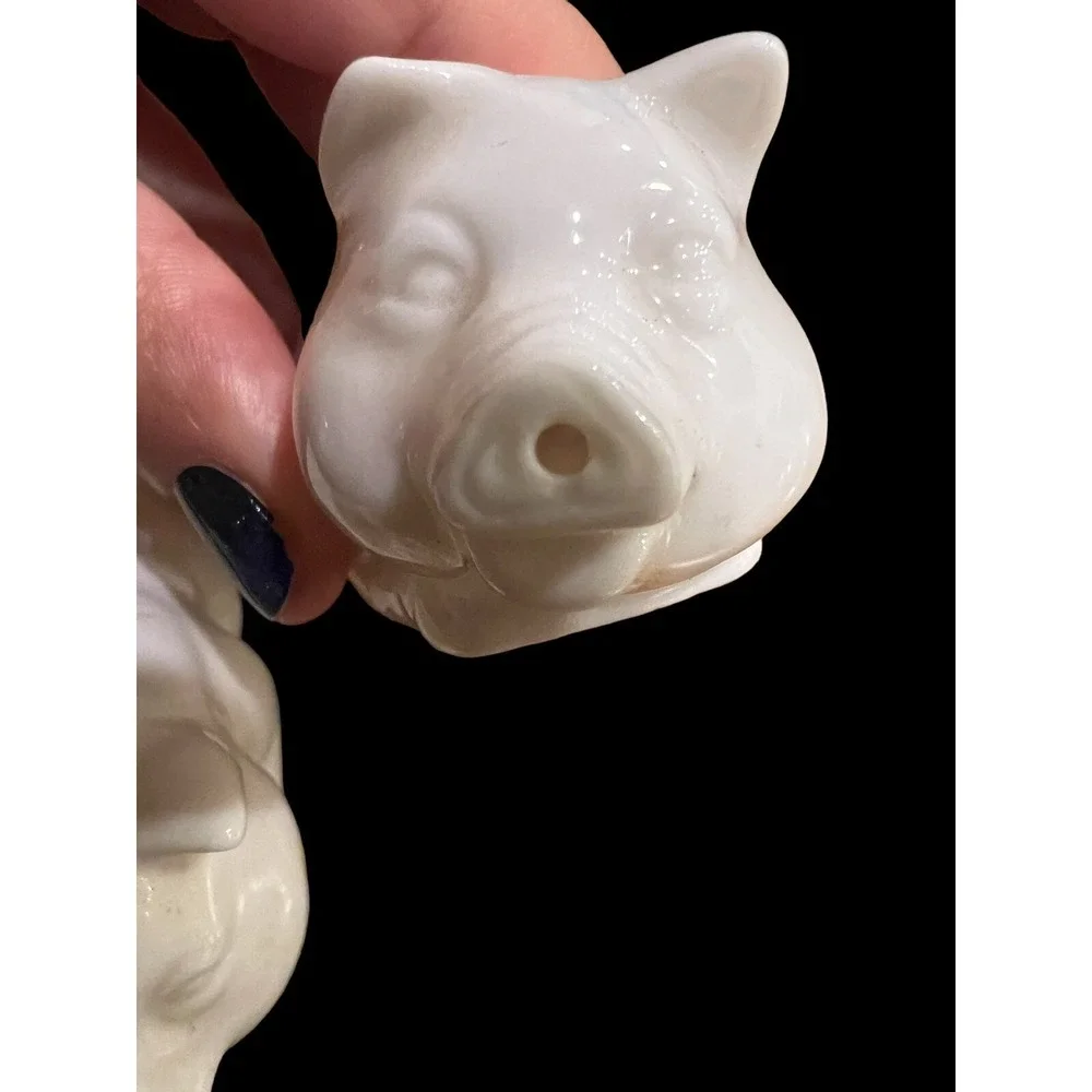 Vintage Shafford‎ White Pig Salt and Pepper Shakers Set Of 2
